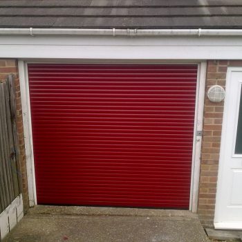 Red Insulated Roller Garage Door