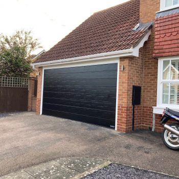 large black garage door