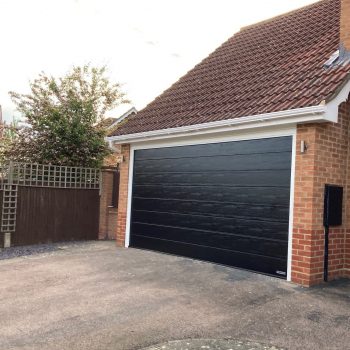 large black garage door