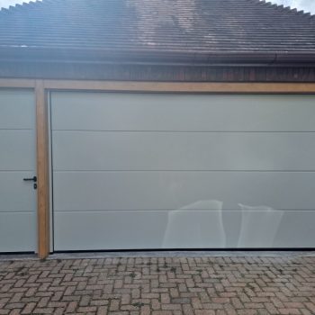teal sectional garage door
