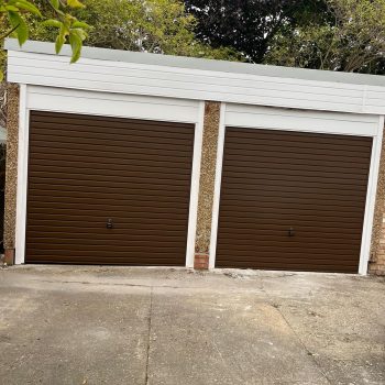 double brown garage door
